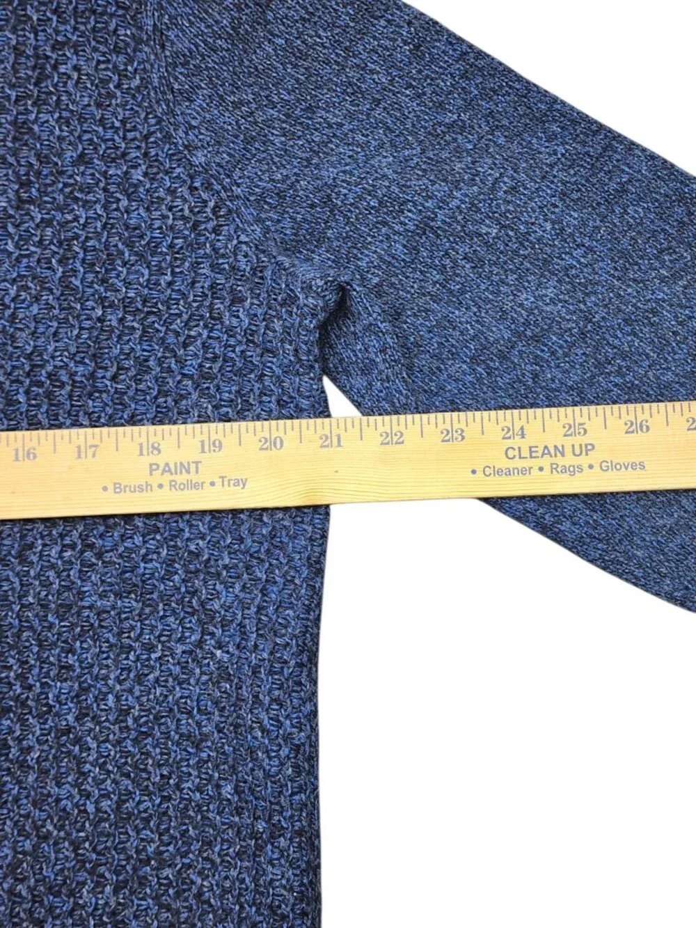 Banana Republic Marled Waffle Knit Wool Blend Mock Neck Sweater Medium Tall Blue